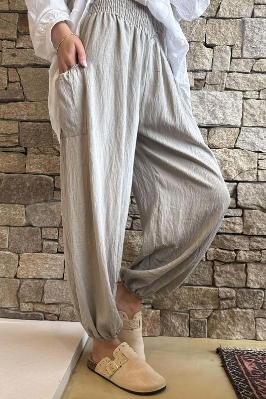 Basso Shirring Balloon Pant Taupe **